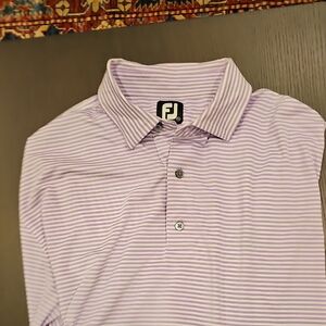 Footjoy Men's Purple Striped Golf Shirt